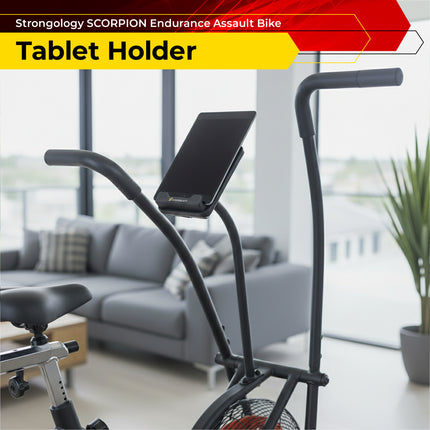 Strongology SCORPION Assault Bike – Compact Home Fitness Stationary Bike for Full Body Workouts with Smooth Fan Resistance and LCD Display