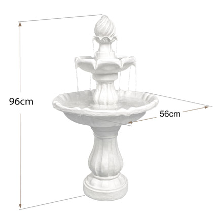 MDA Designs Aruna Elegant 3-Tier Outdoor Water Fountain Self-Contained Stunning Garden Feature with Cascading Waterfall