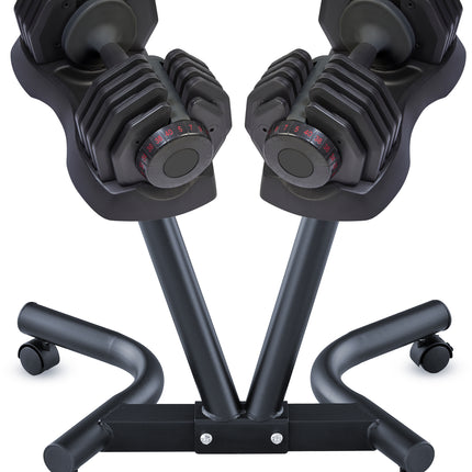 Strongology 40kg Adjustable Dumbbell Pair with Free Durable Steel Adjustable 40kg Dumbbell Floor Stand