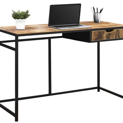 MDA Designs Ottawa Home Office Study Ergonomic Desk Table Workstation with Drawer Nutmeg Black - Grade A