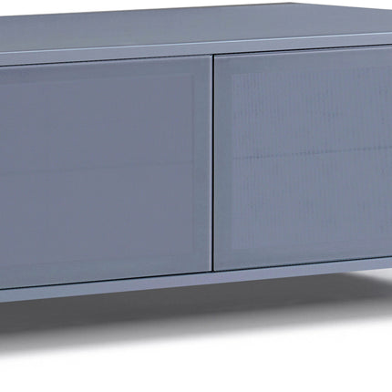 MDA Designs CORVUS Corner-Friendly Grey BeamThru Glass Doors with Oak Profiles Contemporary Cabinet for Flat Screen TVs up to 50"