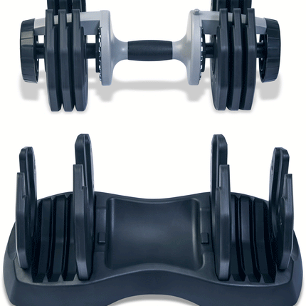 Strongology URBAN25 Grey Adjustable Single Dumbbell | 2.5kg to 25kg Quick-Select Weight | 10-in-1 Space-Saving Design | Soft-Grip Handle | Secure Plate-Locking System | Home Gym Strength Training Workouts