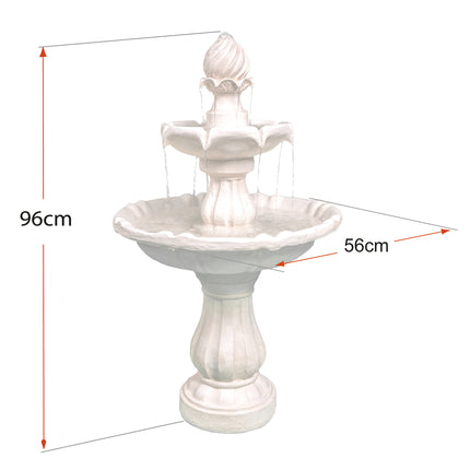 MDA Designs Aruna Elegant 3-Tier Outdoor Water Fountain Self-Contained Stunning Garden Feature with Cascading Waterfall - Grade A