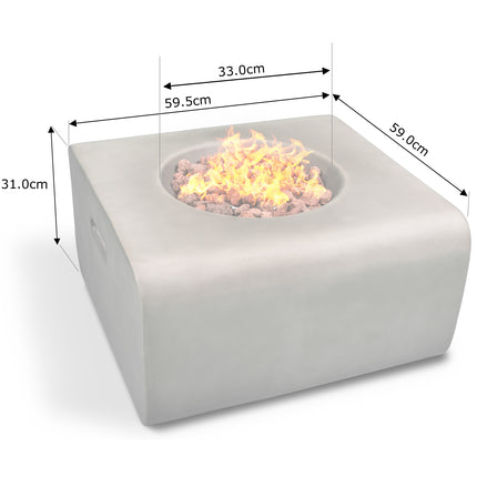 Centurion Supports Fireology ADELPHI Dark Grey Lavish Garden and Patio Gas Fire Pit with Eco-Stone Finish - Fully Assembled - Grade A