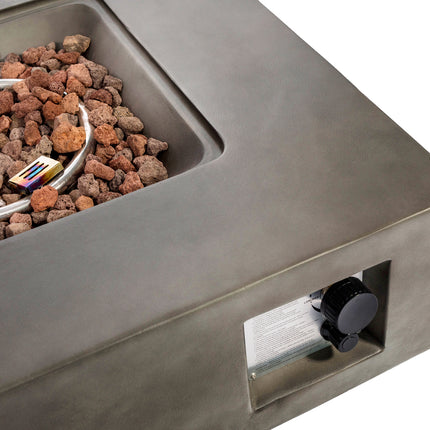 MDA Designs Loki Dark Grey Lavish Garden & Patio Gas Fire Pit with Eco-Stone Finish