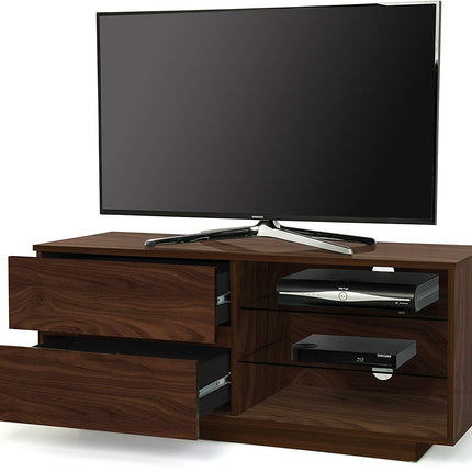 Centurion Supports Gallus Premium Walnut with 2-Walnut Drawers and 3-Shelves 32"-55" LED/OLED/LCD TV Cabinet - Grade A