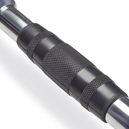 Strongology 100cm LAT BAR ATTACHMENT Multiple Triple Rubber Grips Target Multiple Areas Heavy Duty Gym Cable Pull Bar