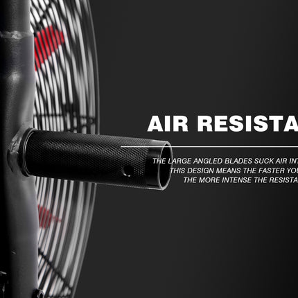 Strongology TITANIUM Assault Bike Adjustable Resistance Dual Belt Magnetic 24” Fan Professional Air Bike with Clear LCD Display