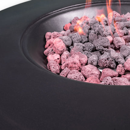 MDA Designs FUSION Black Lavish Garden & Patio Gas Fire Pit with Eco-Stone Finish - Fully Assembled - Grade A