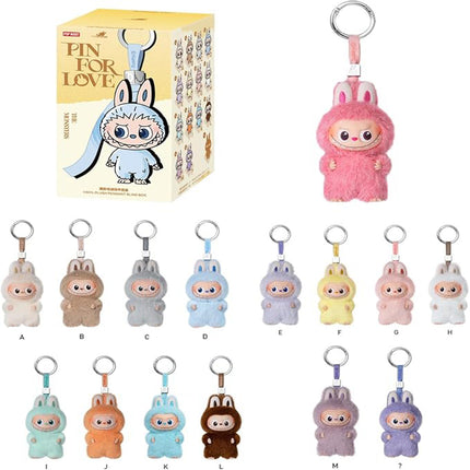 Pop Mart THE MONSTERS Pin for Love Series - Vinyl Plush Labubu Pendant (A-M) - Single (1) Blind Box Collectable Toy