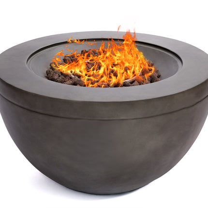 MDA Designs TABITI Dark Grey Lavish Garden & Patio Gas Fire Pit with Eco-Stone Finish - Grade A