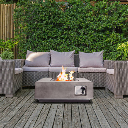 MDA Designs LOKI Light Grey Lavish Garden & Patio Gas Fire Pit with Eco-Stone Finish - Grade A