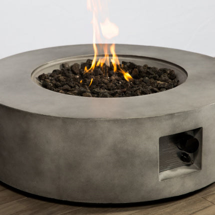 MDA Designs FUSION Dark Grey Lavish Garden & Patio Gas Fire Pit with Eco-Stone Finish - Fully Assembled - Grade A