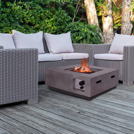 MDA Designs Loki Dark Grey Lavish Garden & Patio Gas Fire Pit with Eco-Stone Finish