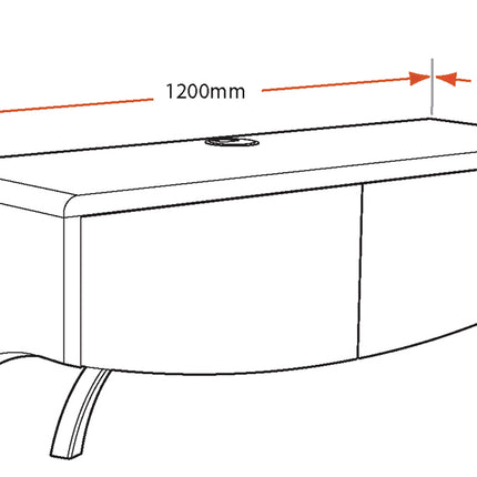 MDA Designs WAVE 1200 Oak with White Glass Hybrid BeamThru Remote-Friendly up to 60" Flat Screen Tv Cabinet - Grade A