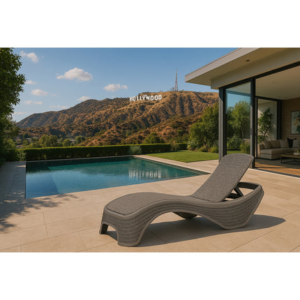 Centurion Supports MALDIVES Greige Prestigious Outdoor Rattan-Style Adjustable Sun Lounger Pair - Grade A