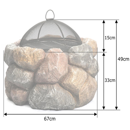 Centurion Supports Fireology SEYCHELLES Grand Garden and Patio Heater Fire Pit Brazier and Barbecue with Eco-Stone Finish - Grade A