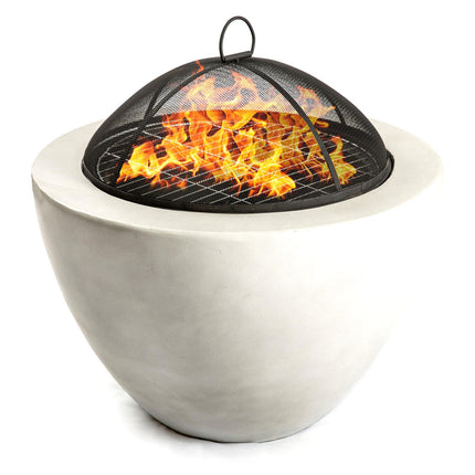 Centurion Supports Fireology DIABLO Contemporary Garden & Patio Heater Fire Pit Brazier and Barbecue with Concrete Eco-Stone Finish - Grade A