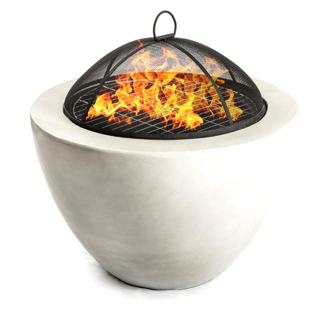 Centurion Supports Fireology DIABLO Contemporary Garden & Patio Heater Fire Pit Brazier and Barbecue with Concrete Eco-Stone Finish - Grade A
