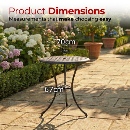 Centurion Supports OSHOWA Black Garden and Patio Cast Aluminium Bistro Table