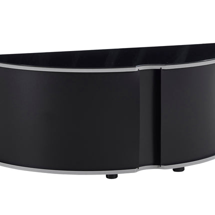 MDA Designs Sirius 1200 Remote Friendly Beam Thru Glass Door Gloss Black with Black Front Profiles up to 55" LCD/Plasma/LED Cabinet TV Stand