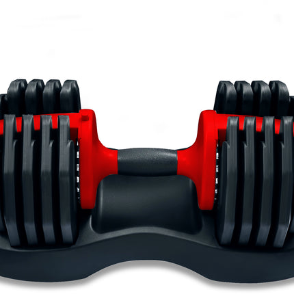 Strongology URBAN25 Red Adjustable Single Dumbbell | 2.5kg to 25kg Quick-Select Weight | 10-in-1 Space-Saving Design | Soft-Grip Handle | Secure Plate-Locking System | Home Gym Strength Training Workouts