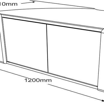 MDA Designs Sirius 1200 Gloss Piano Black Cabinet with Remote Friendly Beam Thru Glass Doors & Silver Trim up to 55" LCD/Plasma/LED TV Stand - Grade A