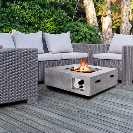 MDA Designs LOKI Light Grey Lavish Garden & Patio Gas Fire Pit with Eco-Stone Finish - Grade A