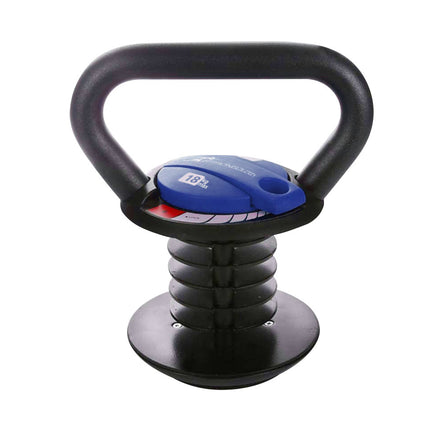 Strongology Hercules18 7-in-1 Adjustable Smart Kettlebell up to 18kg Black with Blue Dial Home Fitness Gym Equipment - Grade A