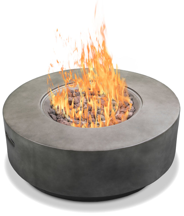 MDA Designs FUSION Dark Grey Lavish Garden & Patio Gas Fire Pit with Eco-Stone Finish - Fully Assembled