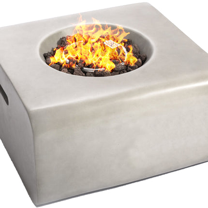 Centurion Supports Fireology ADELPHI Light Grey Lavish Garden and Patio Gas Fire Pit with Eco-Stone Finish - Fully Assembled - Grade A