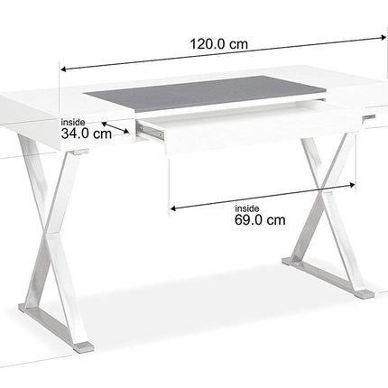 Centurion Supports ADONIS Gloss White and Chrome Legs Ergonomic Home Office Luxury Modern Desk