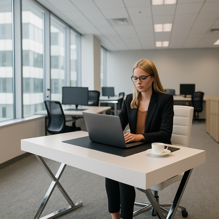 Centurion Supports ADONIS Gloss White and Chrome Legs Ergonomic Home Office Luxury Modern Desk