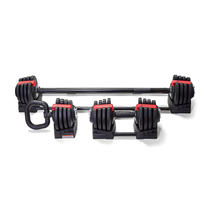 Strongology ELEMENT SET Home Fitness Black/Red Adjustable Smart Barbell/Dumbbell/Kettlebell from 2kg up to 19kg Training Weights