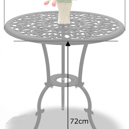 Centurion Supports BANGUI Black Garden and Patio Cast Aluminium Bistro Table