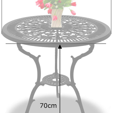 Centurion Supports TABREEZ Garden and Patio Black Cast Aluminium Bistro Table