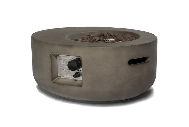 MDA Designs ECHO Dark Grey Lavish Garden & Patio Gas Fire Pit with Eco-Stone Finish
