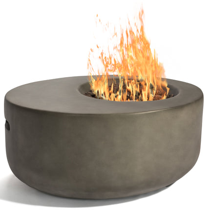 MDA Designs ECHO Dark Grey Lavish Garden & Patio Gas Fire Pit with Eco-Stone Finish