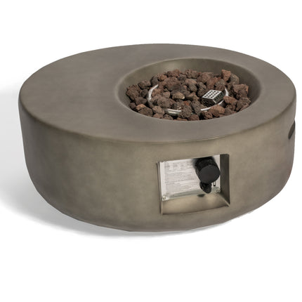 MDA Designs ECHO Dark Grey Lavish Garden & Patio Gas Fire Pit with Eco-Stone Finish