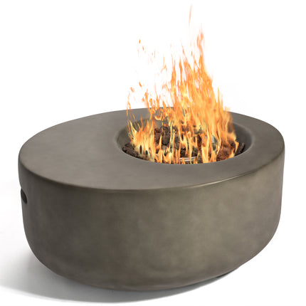 MDA Designs ECHO Dark Grey Lavish Garden & Patio Gas Fire Pit with Eco-Stone Finish