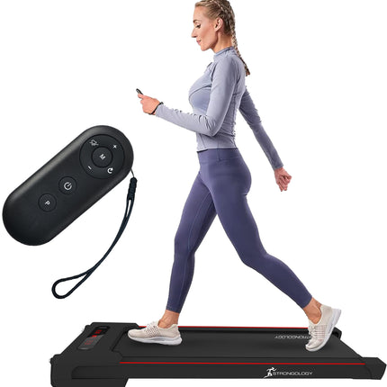Strongology MOTIONIC BLACK Home and Office Ultra Quiet Adjustable Speed 1-8km/h Slimline 2.5HP Bluetooth Treadmill with LED Display - Fully Assembled