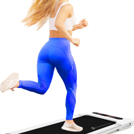 Strongology MOTIONIC WHITE Home and Office Ultra Quiet Adjustable Speed 1-8km/h Slimline 2.5HP Bluetooth Treadmill with LED Display - Fully Assembled