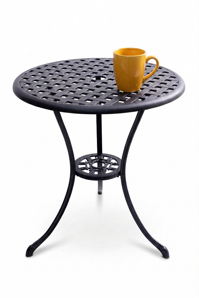 Centurion Supports OSHOWA Black Garden and Patio Cast Aluminium Bistro Table