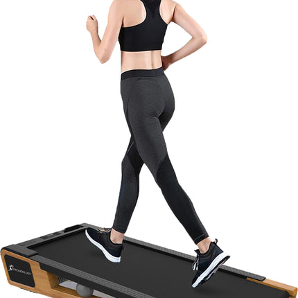 Strongology INCLINO 5° Incline Light Walnut Wood Finish Home and Office Quiet 2.0HP Adjustable Speed 1-6km/h Bluetooth  LED Display Treadmill - Fully Assembled