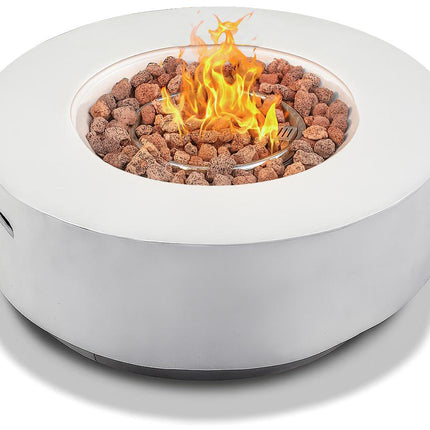 MDA Designs FUSION Light Grey Lavish Garden & Patio Gas Fire Pit with Eco-Stone Finish - Fully Assembled
