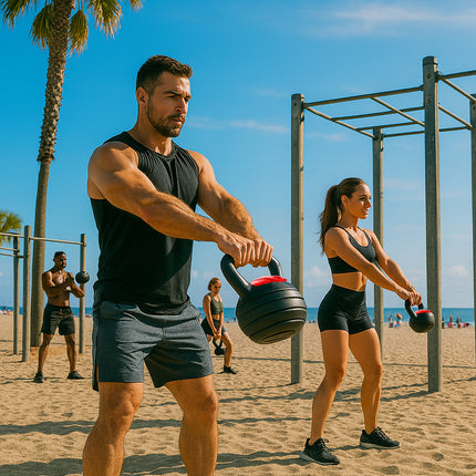 Strongology 7-in-1 Adjustable Smart Kettlebell up to 18kg Black with Red Dial Home Fitness Gym Equipment