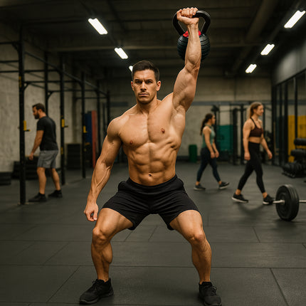 Strongology HERCULES18 7-in-1 Adjustable Smart Kettlebell up to 18kg Black with Red Dial Home Fitness Gym Equipment