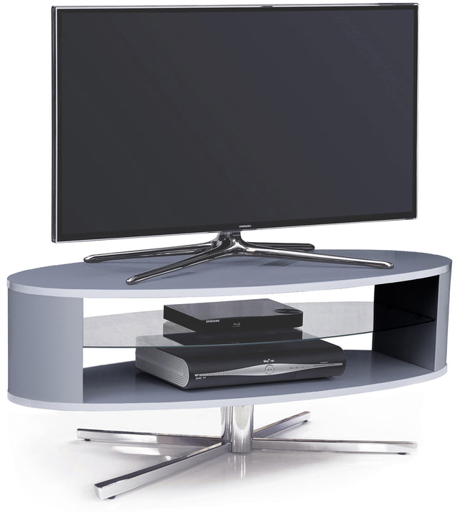 MDA Designs Orbit 1100GG Grey TV Stand with Grey Elliptic Sides for Flat Screen TVs up to 55"