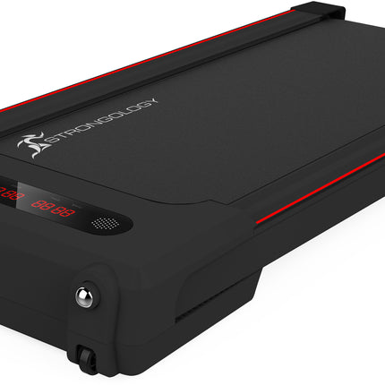 Strongology MOTIONIC BLACK Home and Office Ultra Quiet Adjustable Speed 1-8km/h Slimline 2.5HP Bluetooth Treadmill with LED Display - Fully Assembled
