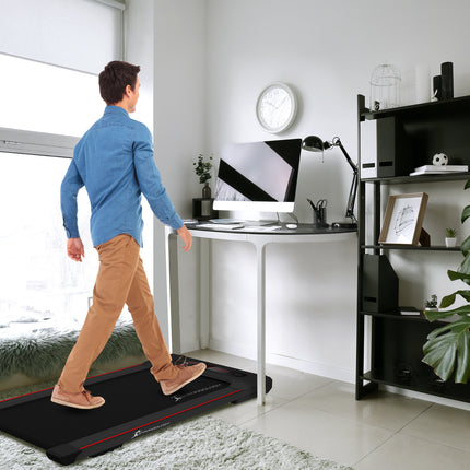 Strongology MOTIONIC BLACK Home and Office Ultra Quiet Adjustable Speed 1-8km/h Slimline 2.5HP Bluetooth Treadmill with LED Display - Fully Assembled